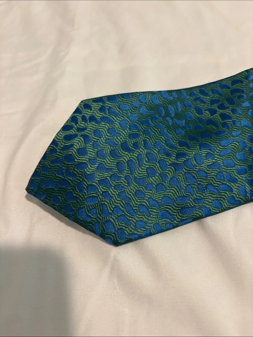 Charvet Classic Men's Blue Green Patterned Tie